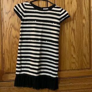 Kids black and white sweater dress